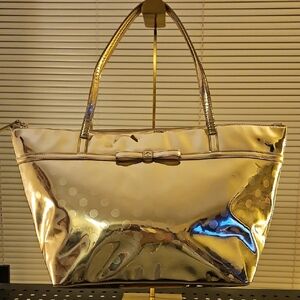 Kate Spade Camellia Street Sophie large tote bag in mirrored gold patent leather